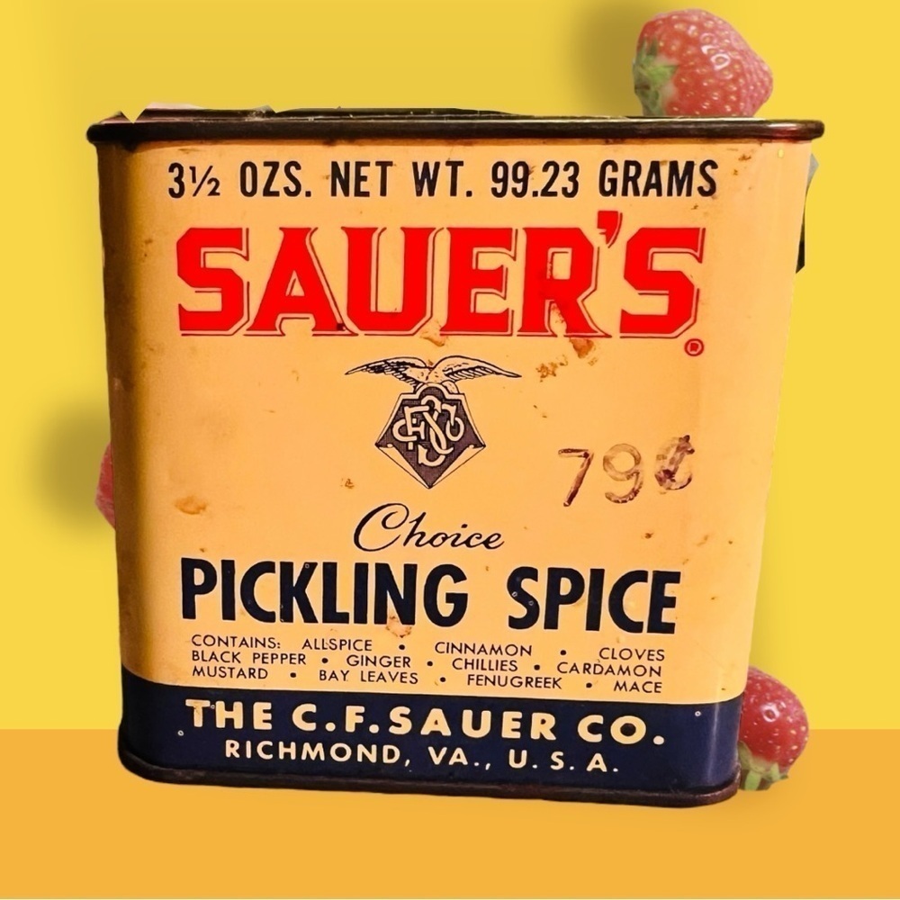 “Sauer's Pickling Spice” Vintage Seasoning Spice Tin Advertising